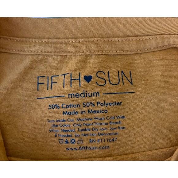 Fifth Sun T-Shirt Gold Cactus Graphic Green Unisex Art Tee M - Picture 4 of 4